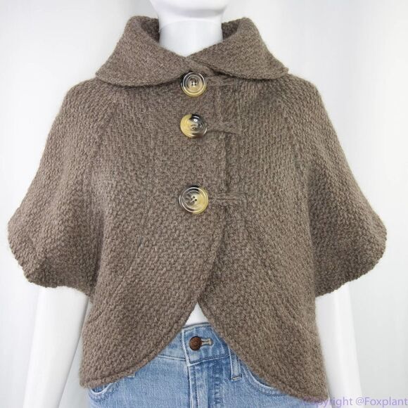 John Branigan Wool Alpaca button front grey‎ cardigan women’s - Picture 4 of 14